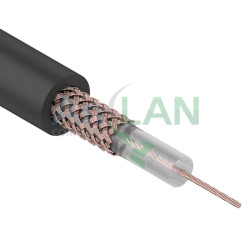 REXANT 01-2602 Кабель 2C-2V, MicroCoaxial+Cu, (72%), 75 Ом, 200м., черный OUTDOOR