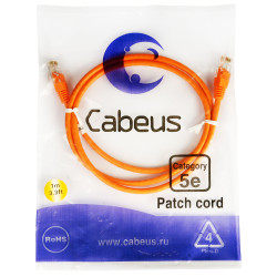 Cabeus PC-UTP-RJ45-Cat.5e-1m-OR Патч-корд UTP, категория 5e, 1 м, неэкранированный, оранжевый