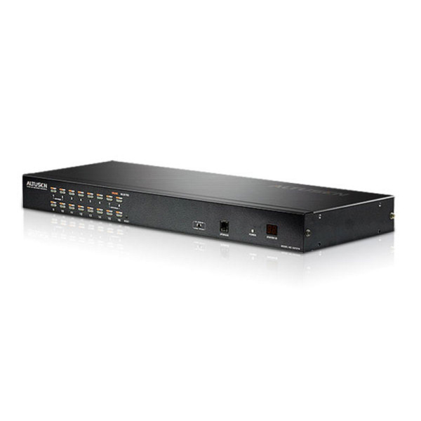 ATEN/ALTUSEN KH1516A-AX-G Переключатель, электрон., KVM, 1 local user PS2/USB+VGA =>16 cpu (PS2/USB/Sun+VGA)/RS232, без модулей, 1600x1200 60Hz (30м), 1U 19, исп.спец.модули и UTP, OSD, каскад 512
