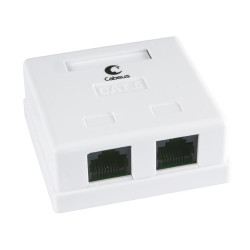 Cabeus WS-8P8C-Cat.6-2 Розетка компьютерная RJ-45(8P8C), категория 6, двойная, внешняя, Krone type