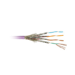 Hyperline SFTP4-C7-P26-IN-LSZH-VL-500 (SSTP4-C7-PATCH-INDOOR-500) (500 м) Кабель витая пара, экранированная S/FTP, категория 7 (600 MHz), 4 пары (26 AWG), многожильный (patch), LSZH, нг(С)-HF, RAL 4005