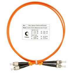 Cabeus FOP-62-FC-ST-1,5m Шнур оптический duplex FC-ST 62,5/125 mm 1,5м LSZHОдномодовые и многомодовые оптические патч-корды, ST/PC-FC/PC, дуплекс