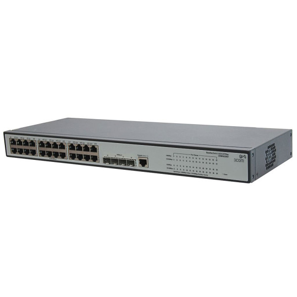 HP JE006A#ABB Коммутатор 1910-24G (24 ports 10/100/1000 RJ-45 + 4xSFP Web, стекируемый 19') (замена 3CRBSG2893)