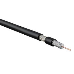 Hyperline COAX-RG6-CU-500 Кабель коаксиальный RG-6, 75 Ом (ТВ, SAT, CATV), жила - 1.02 мм (18 AWG, медь, solid), экран - фольга+оплетка(луженная медь, 48%)+фольга, общий диаметр 6.9мм, изоляция PVC (+75 C - -20 C) (бухта 500 м)