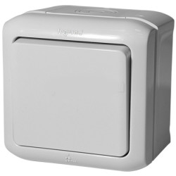 LEGRAND 782334 Переключатель 1-клавишный, на два направления, 10А, серый, IP44, Quteo