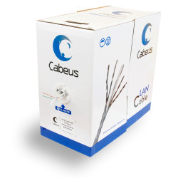 Cabeus UTP-4P-Cat.6-SOLID-GY Кабель витая пара UTP (U/UTP), категория 6, 4 пары 0,57мм (23 AWG), одножильный, серый (305 м)