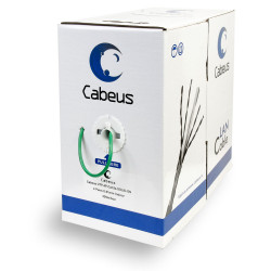 Cabeus UTP-4P-Cat.5e-SOLID-GN Кабель витая пара UTP (U/UTP), категория 5e, 4 пары 0,51мм (24 AWG), одножильный, зеленый (305 м)