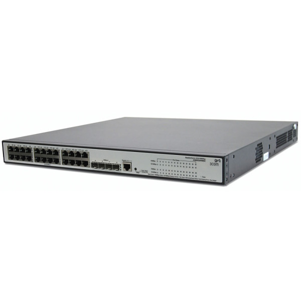 HP JE007A#ABB 1910-24G-PoE(365W) Коммутатор 28-Port (24x10/100/1000 RJ-45 + 4xSFP Web, PoE 365W, SNMP, L3 static, single IP management up to 32 units, 19')(eq.3CRBSG28HPWR93)