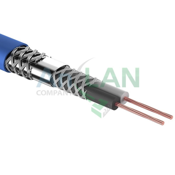REXANT 01-6028 Кабель микрофонный 2 х 0,25кв.мм, 1 экран, d 6,8мм., синий, 100 м.