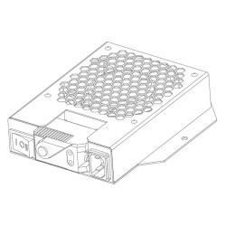 Модуль вентиляторный потолочный, 1 вентилятор с датчиком 35С, цвет черный