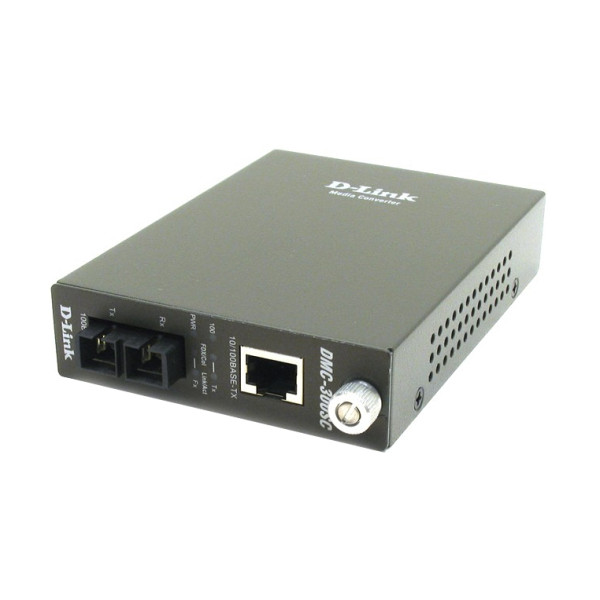 D-Link DMC-300SC Медиаконвертер с 1 портом 10/100Base-TX и 1 портом 100Base-FX с разъемом SC для многомодового оптического кабеля (до 2 км)