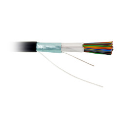 Hyperline FUTP25-C3-S24-OUT-PE-BK (FTP25-C3-SOLID-OUTDOOR) Кабель витая пара, экранированная F/UTP, категория 3, 25 пар (24 AWG), одножильный (solid), экран - фольга, внешний, UV PE, -40°C - +60°C, черныйКабель экранированная витая пара (FTP), 10/2..