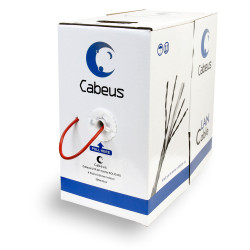 Cabeus UTP-4P-Cat.5e-SOLID-RD Кабель витая пара UTP (U/UTP), категория 5e, 4 пары 0,51мм (24 AWG), одножильный, красный (305 м)