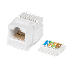 Cabeus KJ-RJ45-Cat.5E-Tooless Вставка Keystone Jack RJ-45(8P8C), категория 5e, без инструмента Tooless, белая