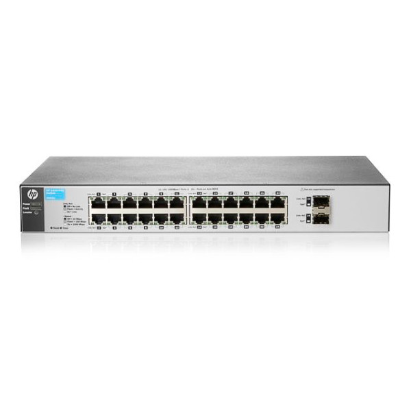 HP J9803A#ABB 1810-24G Коммутатор (24 ports 10/100/1000 + 2 SFP, WEB-managed, fanless, 19') (repl. for J9450A)