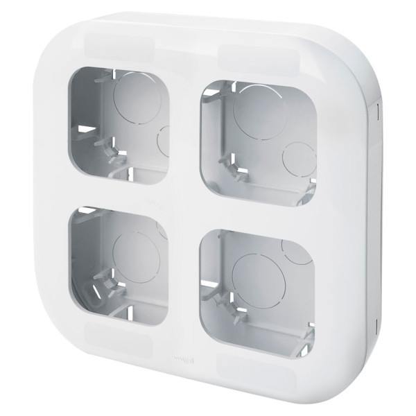 LEGRAND 782294 Блок установочный 4 поста, накладной монтаж, белый, Quteo