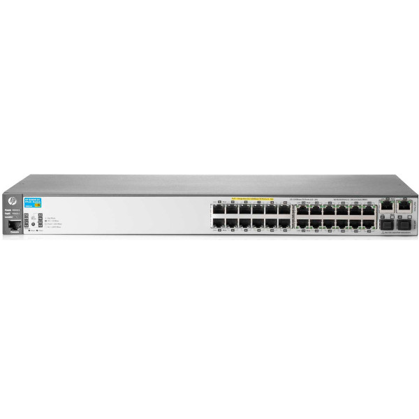 HP J9624A#ABB 2620-24-PPoE+ Коммутатор (12x10/100, 12x10/100 PoE+, 2x10/100/1000, 2xSFP, managed L3 static, virtual stacking, PoE 128W, 19') (repl. for J9086A)