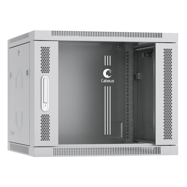 Cabeus SH-05F-9U60/60 Шкаф телекоммуникационный настенный 19 9U 600x600x501mm (ШхГхВ) дверь стекло