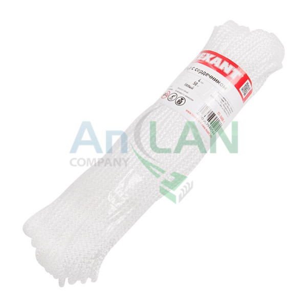 REXANT 77-1450-1 Шнур с сердечником 4мм 50м (белый)
