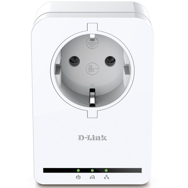 D-Link DHP-P308AV PowerLine-адаптер с поддержкой HomePlug AV и встроенной электрической розеткой
