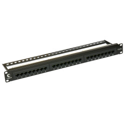Cabeus PL-24-Cat.6A-Dual IDC Патч-панель 19 (1U), 24 портов RJ-45, категория 6A, Dual IDC, с задним кабельным организатором