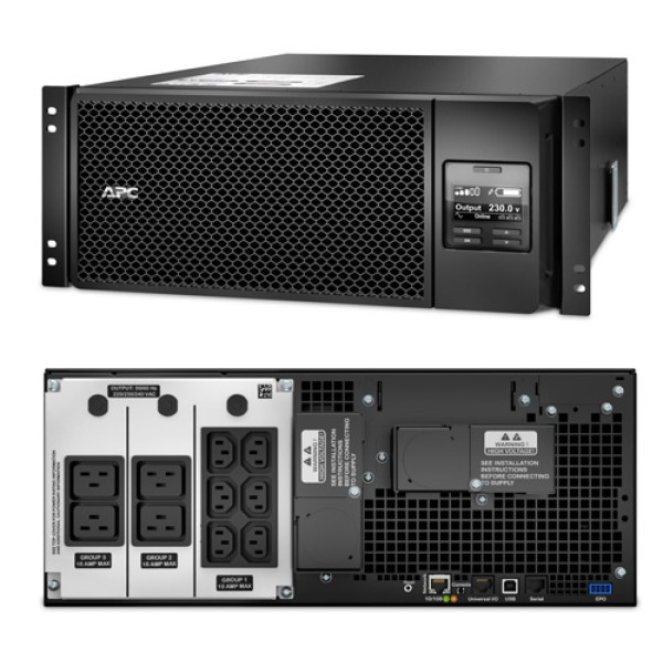 APC SRT6KRMXLI Smart-UPS On-Line Источник бесперебойного питания 6000 Вт /6000 ВА, Входной 230В /Выход 230В, Интерфейс. порт для замык. контакта, RJ-45 10/100 Base-T, RJ-45 Serial, Smart-Slot, USB, 4U (направл. SRTRK2 для монт. в стойку в комплекте)