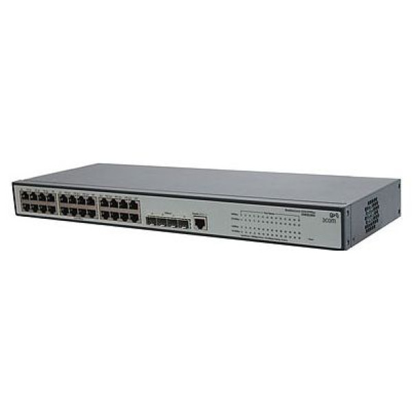HP JE008A#ABB 1910-24G-PoE(170W) Коммутатор 28-Port (24x10/100/1000 RJ-45 + 4xSFP Web, PoE 170W, SNMP, L3 static, single IP management up to 32 units, 19')(eq.3CRBSG28PWR93)