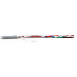 Hyperline UUTP10-C3-S24-IN-PVC-GY (UTP10-C3-SOLID-INDOOR) Кабель витая пара, неэкранированная U/UTP, категория 3, 10 пар (24 AWG), одножильный (solid), PVC, -10°C - +50°C, серыйКабель неэкранированная витая пара (UTP), 10/25/50/100 пар, одножильный..