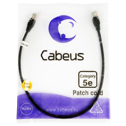 Cabeus PC-UTP-RJ45-Cat.5e-0.5m-BK Патч-корд UTP, категория 5e, 0.5 м, неэкранированный, черный