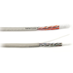 Hyperline UUTP8M-C5-S24-IN-PVC-GY (UTP8M-C5-SOLID-INDOOR) Кабель витая пара, неэкранированная U/UTP, категория 5, 8 пар (24 AWG), одножильный (solid), PVC, –20°C – +75°C, серыйКабель неэкранированная витая пара (UTP), 8 пар, одножильный (solid), вн..