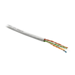 Hyperline UUTP4-C6-S23-IN-PVC-BL-305 (UTP4-C6-SOLID-BL-305) (305 м) Кабель витая пара, неэкранированная U/UTP, категория 6, 4 пары (23 AWG), одножильный (solid), с разделителем, PVC, –20°C – +75°C, синий - гарантия: 15 лет компонентная; 25 лет систем..