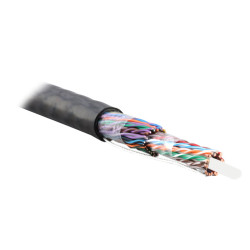 Teldor 7599125101 Кабель витая пара, неэкранированная U/UTP, категория 5, 25 пар (24 AWG), одножильный (solid), центральный силовой элемент, внутренний/внешний, PE, -60°С - +65°С, черный