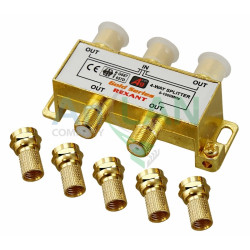 REXANT 05-6103-1 ДЕЛИТЕЛЬ ТВ x 4 + 5шт. F BOX 5-1000 МГц GOLD