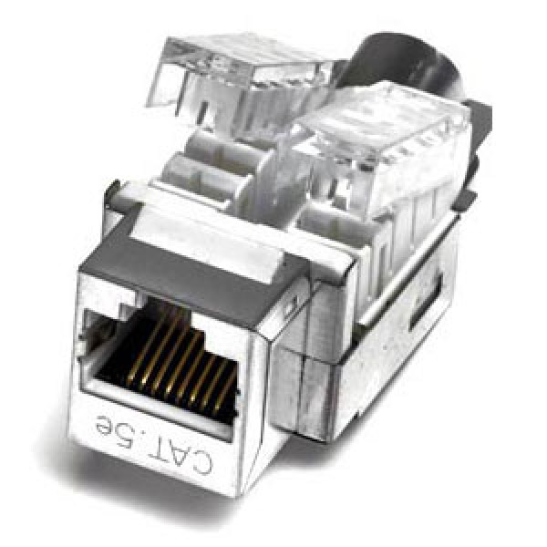 Hyperline KJ2-8P8C-C5e-TLS-SH-F-WH Вставка Keystone Jack RJ-45(8P8C), категория 5e, экранированная, Toolless, белаяМодуль Keystone Jack RJ-45, категория 5e, экранированный