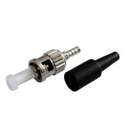 Hyperline ST-SM-0.9 Разъем клеевой ST, SM(для одномодового кабеля), 0.9 мм, корпус металл, (черный хвостовик)