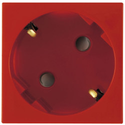 Efapel 45132 SVM Розетка 220В 2к+з с защитными шторками, 45х45, красная