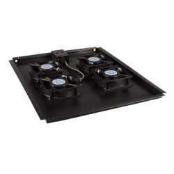 Hyperline TFAT-TC800-4-RAL9004 Модуль вентиляторный потолочный с 4-я вентиляторами для установки в напольные шкафы серии TTC глубиной 800, номинальная мощность 70.40 Вт, цвет черный (RAL 9004)