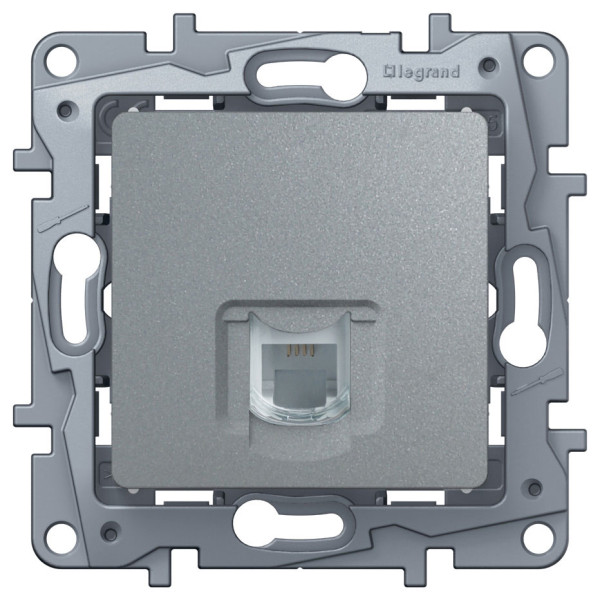 LEGRAND 672440 Модуль розетки телефонный RJ11, алюминий, ETIKA