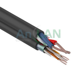 REXANT 01-4042 Мульти-кабель FTP 2PR 24AWG CAT5e + 2х0.75кв.мм., 200м., черный, OUTDOOR