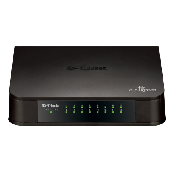 D-Link DES-1016A/E1A/E1B/C1A/A1A Неуправляемый коммутатор с 16 портами 10/100Base-TX и функцией энергосбережения