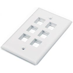 Hyperline FP-U-6-WH Лицевая панель 70x115 мм для 6-и вставок типа Keystone Jack, американский стандарт
Лицевые панели, американский стандарт