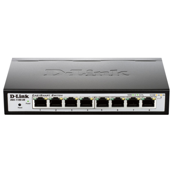 D-Link DGS-1100-08/A1A Настраиваемый компактный коммутатор EasySmart с 8 портами 10/100/1000Base-T
