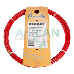 REXANT 47-1220 Протяжка кабельная (мини УЗК в бухте), 20м, стальная пластина + полипропилен, d=4мм, латунный наконечник, заглушка.