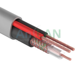 REXANT 01-4104 Кабель для видеонаблюдения КВК-В-2 + 2х0,75кв.мм, 200м., серый