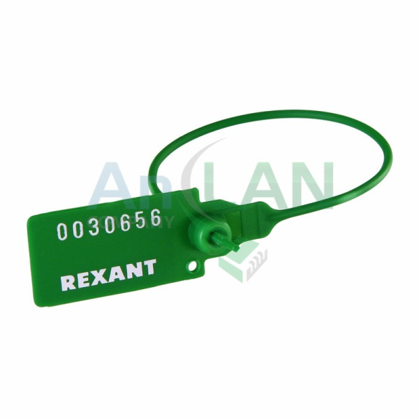 REXANT 07-6113 Пломба пластиковая, номерная, 220мм, зеленая