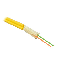 Cabeus TB-ZIP-9-02T-PVC IN-25 Кабель волоконно-оптический 9/125 одномодовый, 2 волокна, плотное буферное покрытие (tight buffer), zip cord, для внутренней прокладки ( -25C ~ +75), FR-PVC, желтый, (F90020204Y)