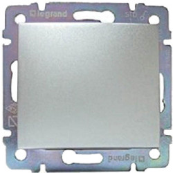 LEGRAND 770106 Переключатель на 2 направления, 1-клавишный, 10АХ, 250В, блестящий алюминий, Valena
