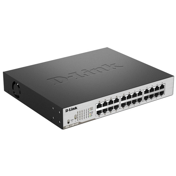 D-Link DGS-1100-24P/B1A Настраиваемый компактный коммутатор EasySmart с 12 портами 10/100/1000Base-T и 12 портами 10/100/1000 Base-T с поддержкой РоЕ