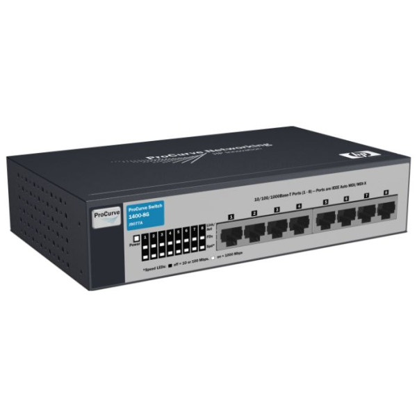 HP J9559A#ABB Коммутатор 1410-8G (8 ports 10/100/1000 , неуправляемый, с пассивным охлаждением,настольный) HP J9559A#ABB Коммутатор 1410-8G (8 ports 10/100/1000 , неуправляемый, с пассивным охлаждением,настольный)