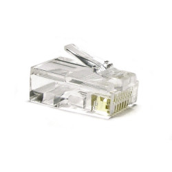 Hyperline PLUG-8P8C-U-C6-100 Разъем RJ-45(8P8C) под витую пару, категория 6 (50 µ/ 50 микродюймов), универсальный (для одножильного и многожильного кабеля) (100 шт)